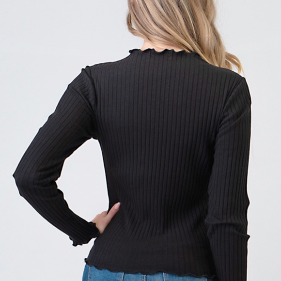 Terracotta Long Sleeved w/ Ribbed Lettuce-Merrow! - Picture 3 of 3